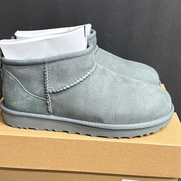 UGG Classic Ultra Mini Gray Boots - Picture 5 of 9